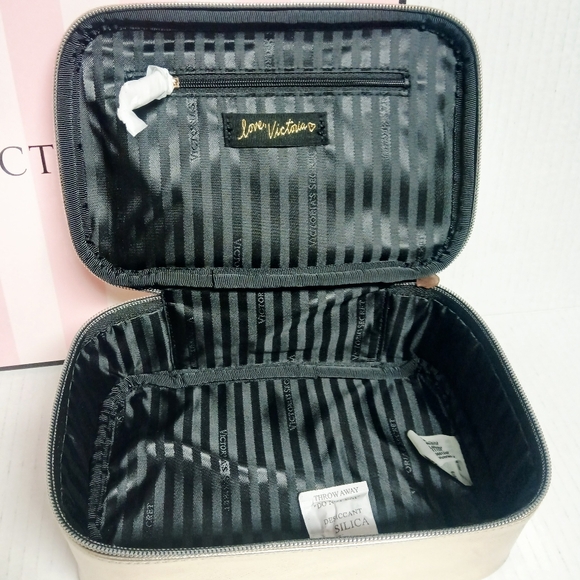 Victoria's Secret Gold Laser Cut Palm Tree Cosmetic Bag - Picture 5 of 9